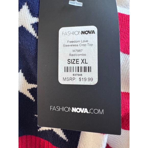 NWT Fashion Nova Freedom Love Crop Top Size XL - Picture 4 of 5
